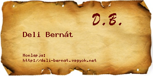Deli Bernát névjegykártya